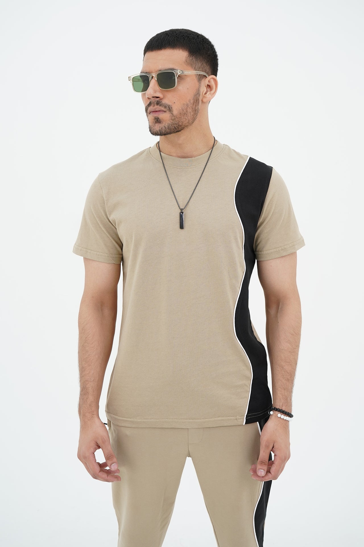 Sand Wavy Contrast Tracksuit