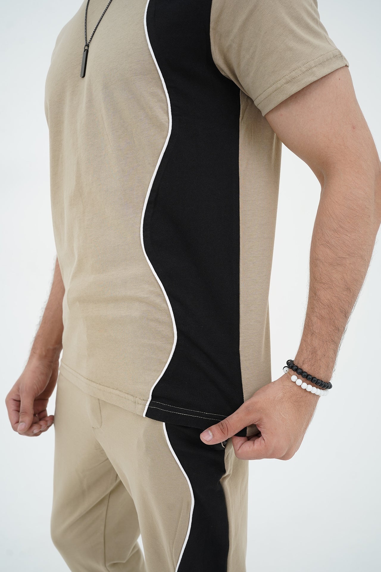 Sand Wavy Contrast Tracksuit
