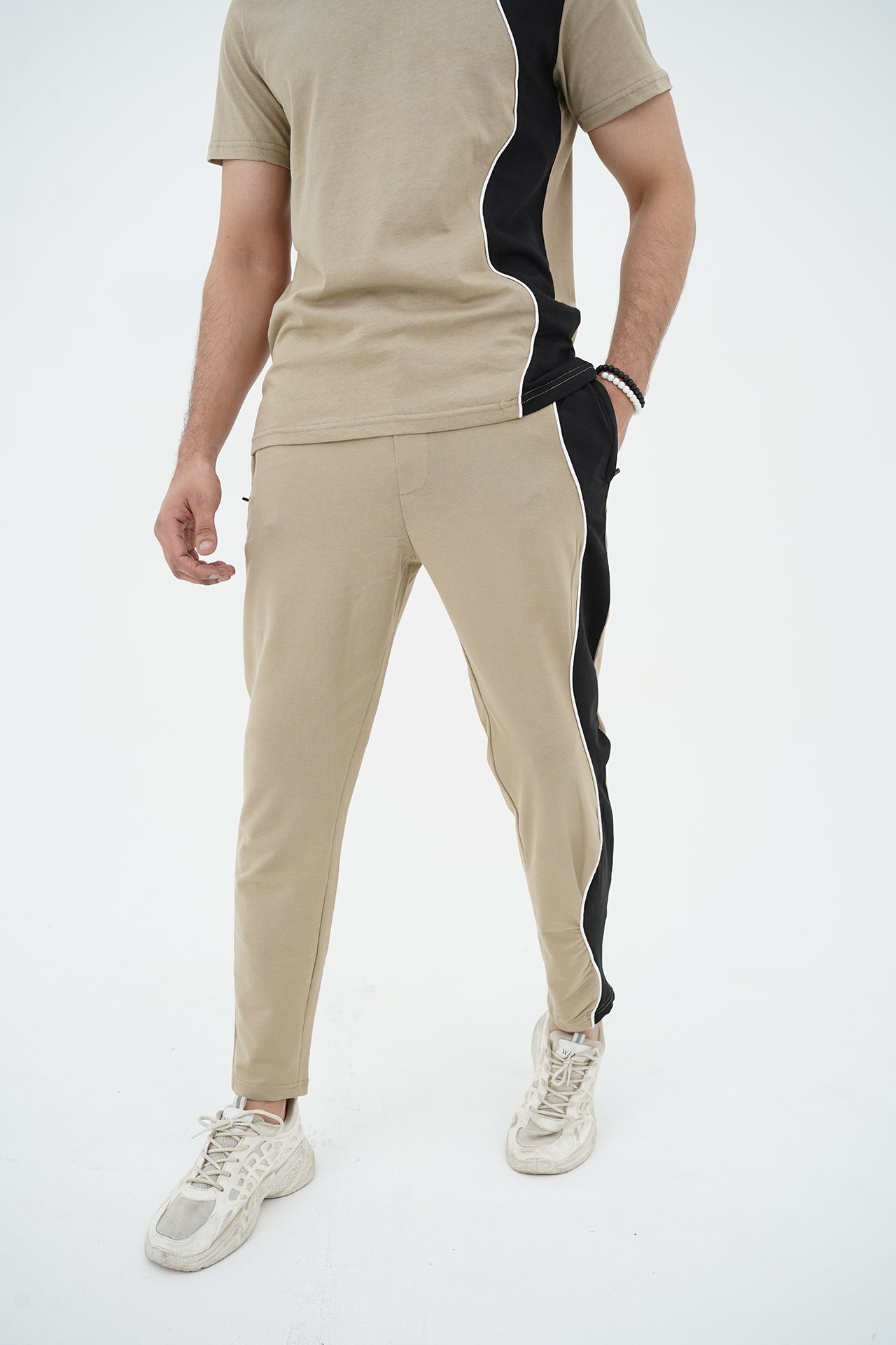 Sand Wavy Contrast Tracksuit