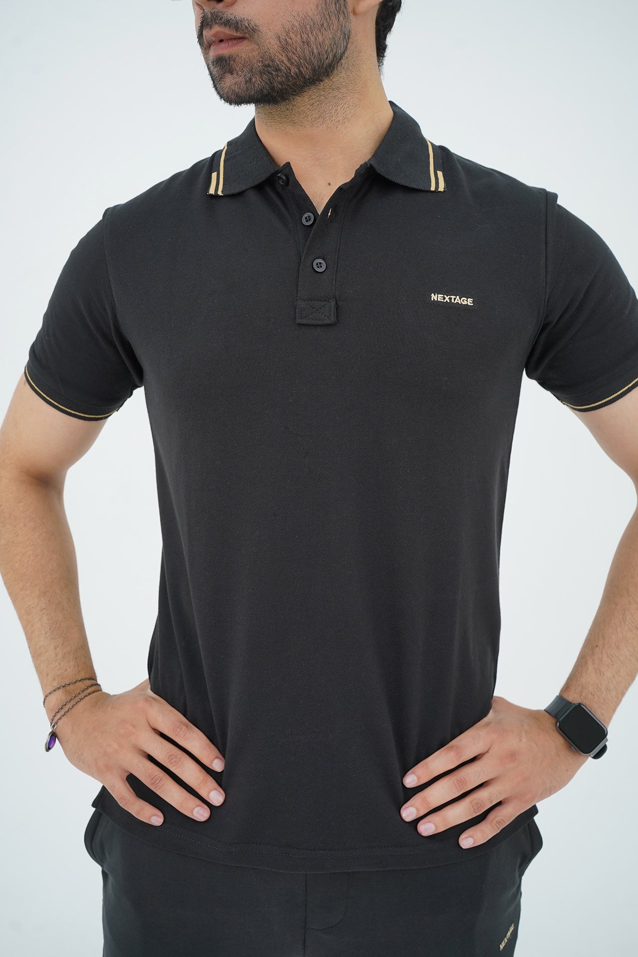 Black Golden Embroidered Tracksuit