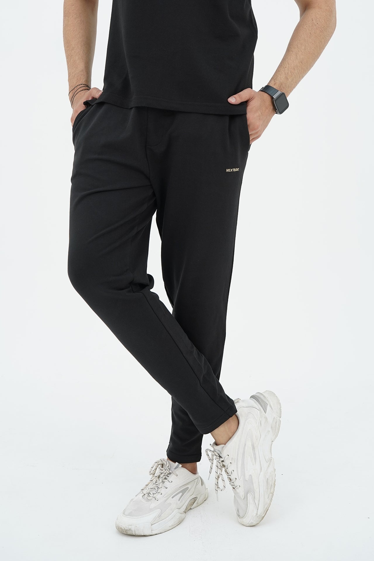 Black Golden Embroidered Tracksuit