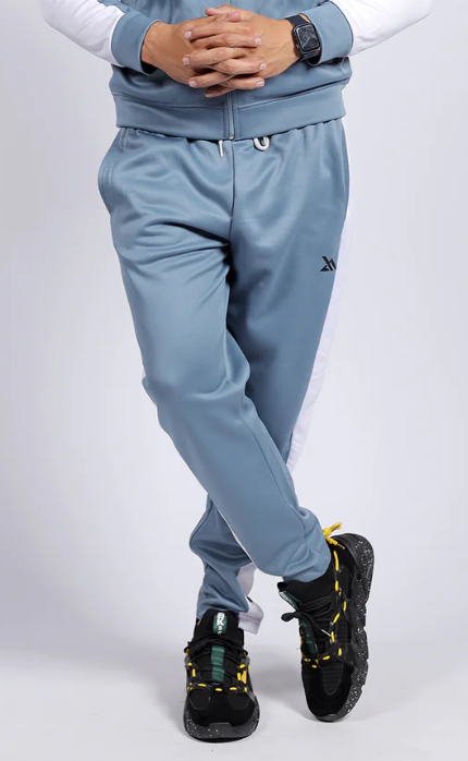 DUSTY BLUE CONTRAS SLOGAN Trouser