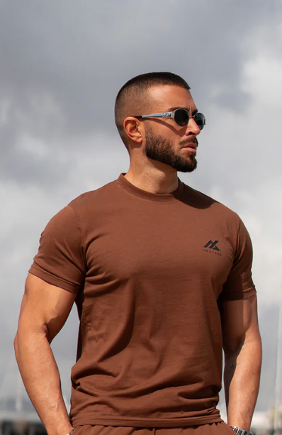 Nextage Coffee Brown Printed Shirt