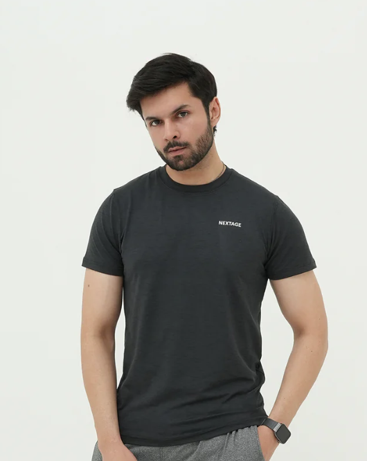 Grey Contrast Premium Stretched Melange Shirt