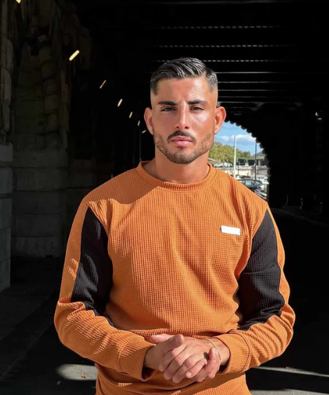 Nextage Tan Textured Metal Slogan Slim Fit Shirt