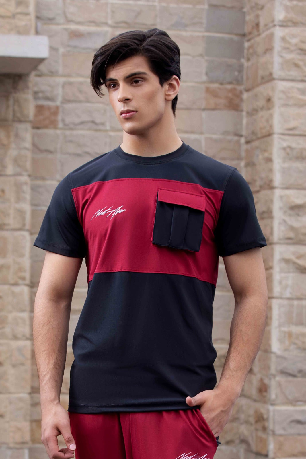 Super Stretch Maroon Black Cargo Shirt