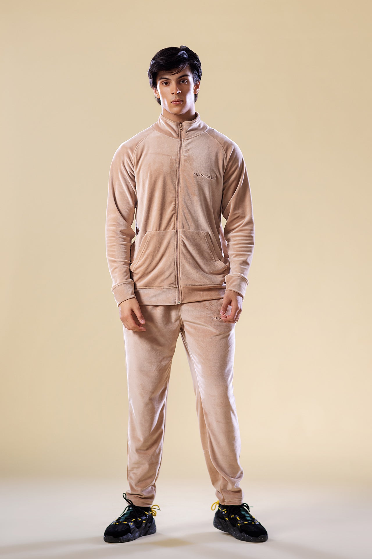 beige tracksuit for winter, winter track suit collection,