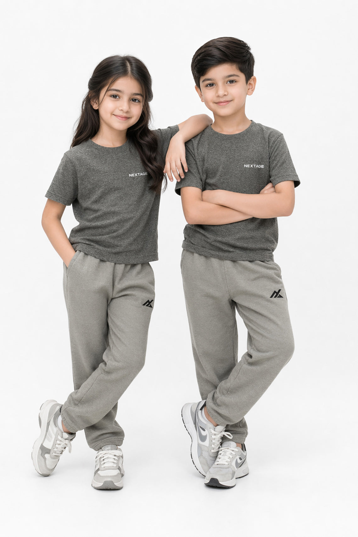Nextage Kids Charcoal Marl Grey Tracksuit Image 2