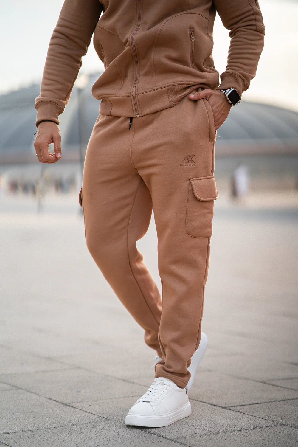 Nextage Slogan Camel Cargo Trouser