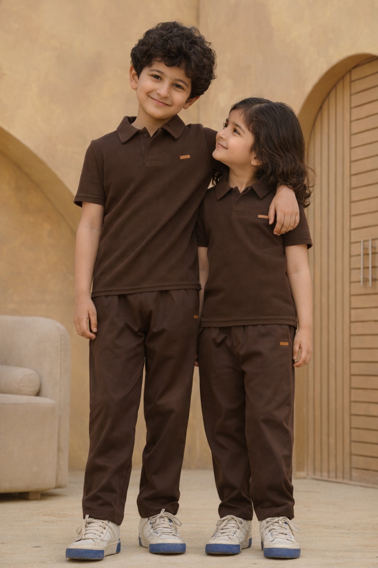 Nextage Chocolate Polo Twinset front view