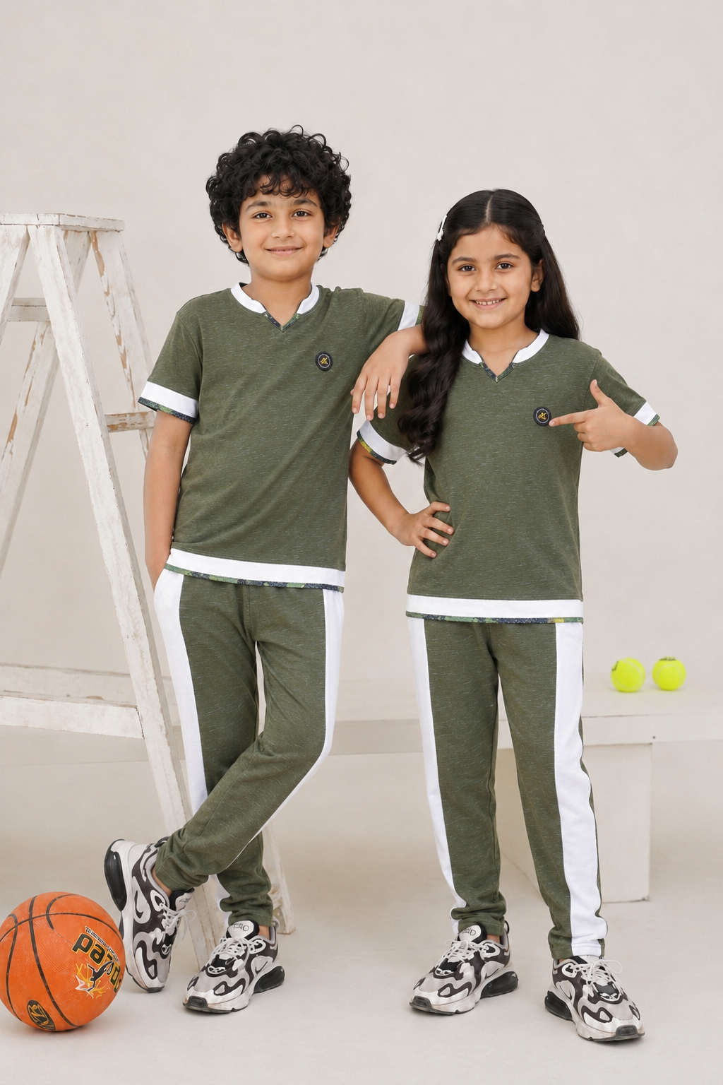 nextage-kids-green-white-slub-textured-tracksuit