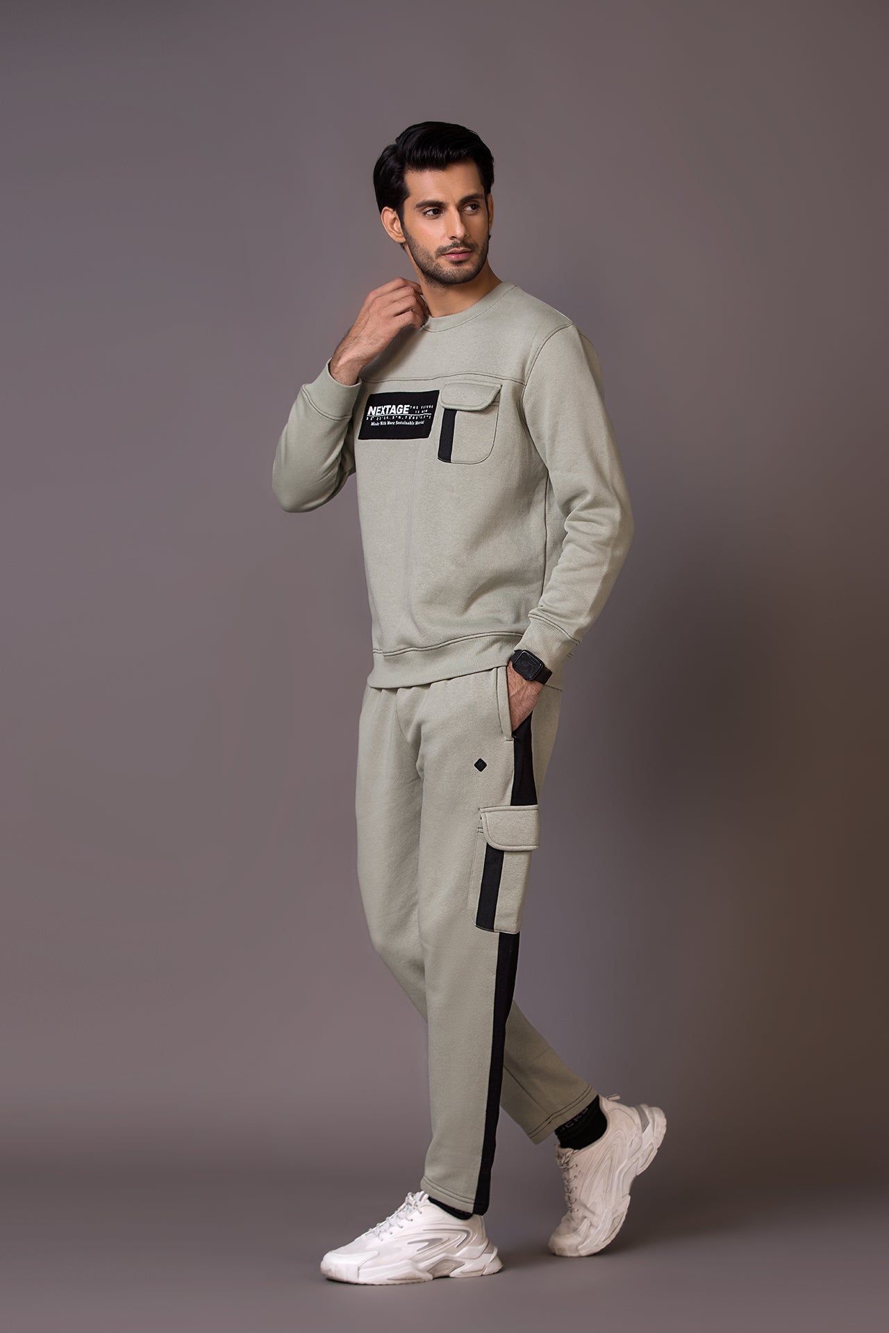 fleece sweatshirts track suit for men,
