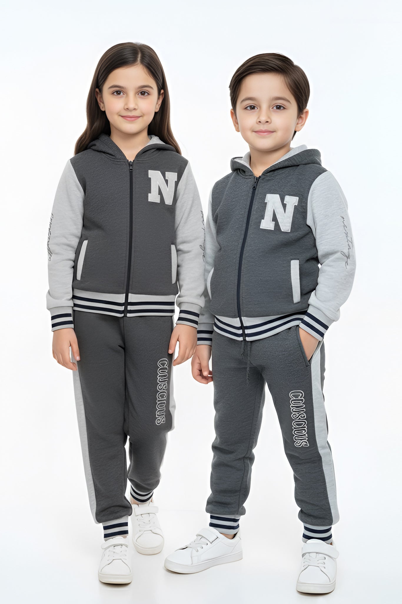 Nextage Kids Charcoal Varsity Tracksuit | Nextage Pakistan