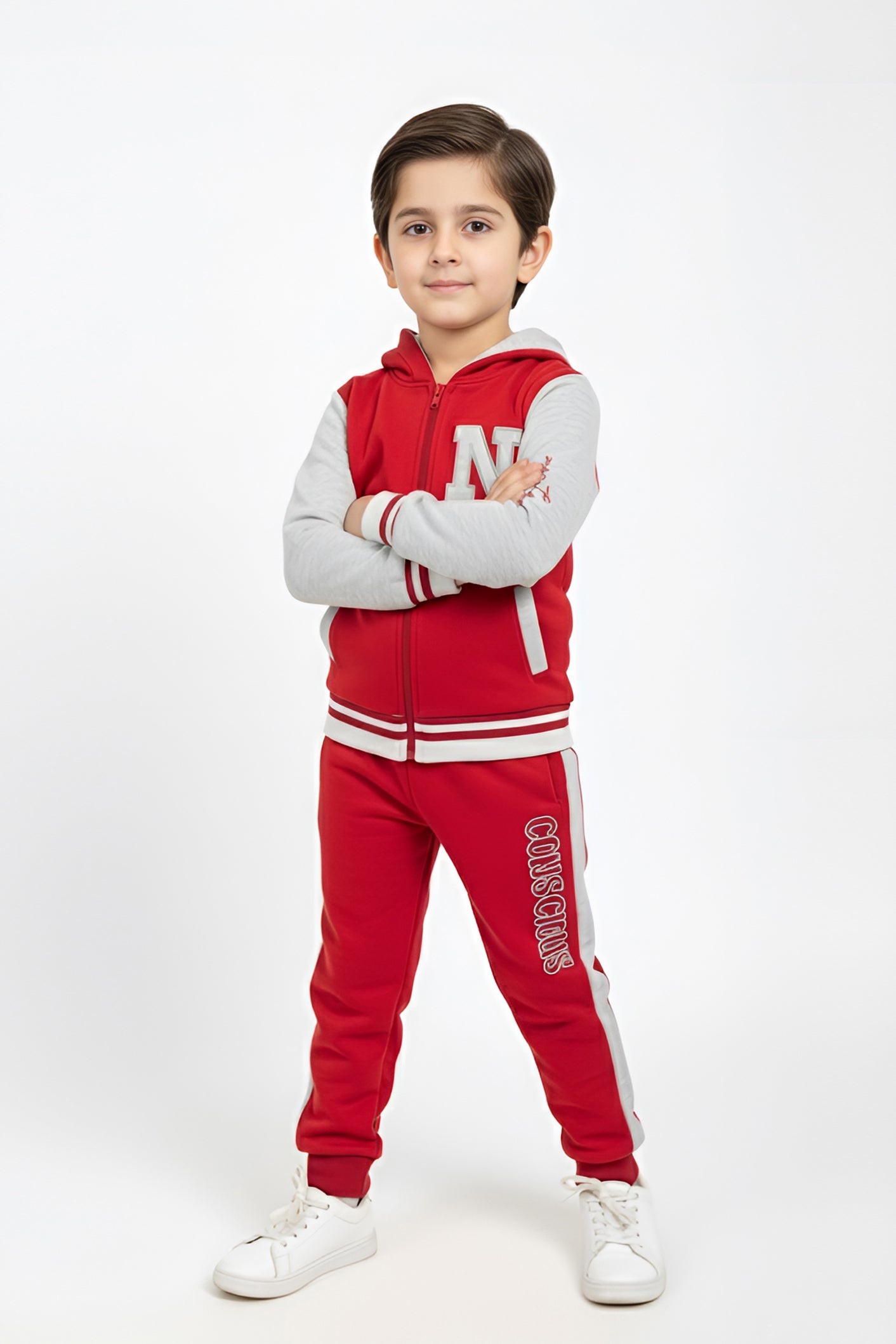 Nextage Kids Red Varsity Tracksuit