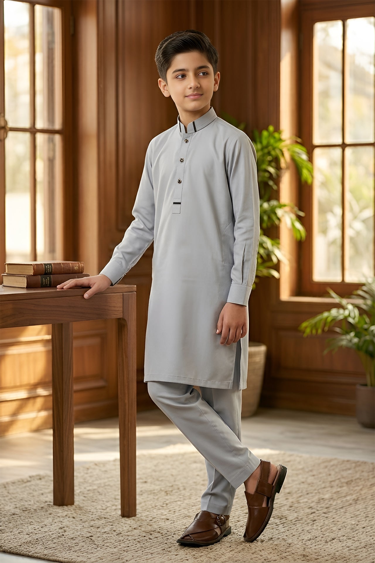 soft grey shalwar kameez kids