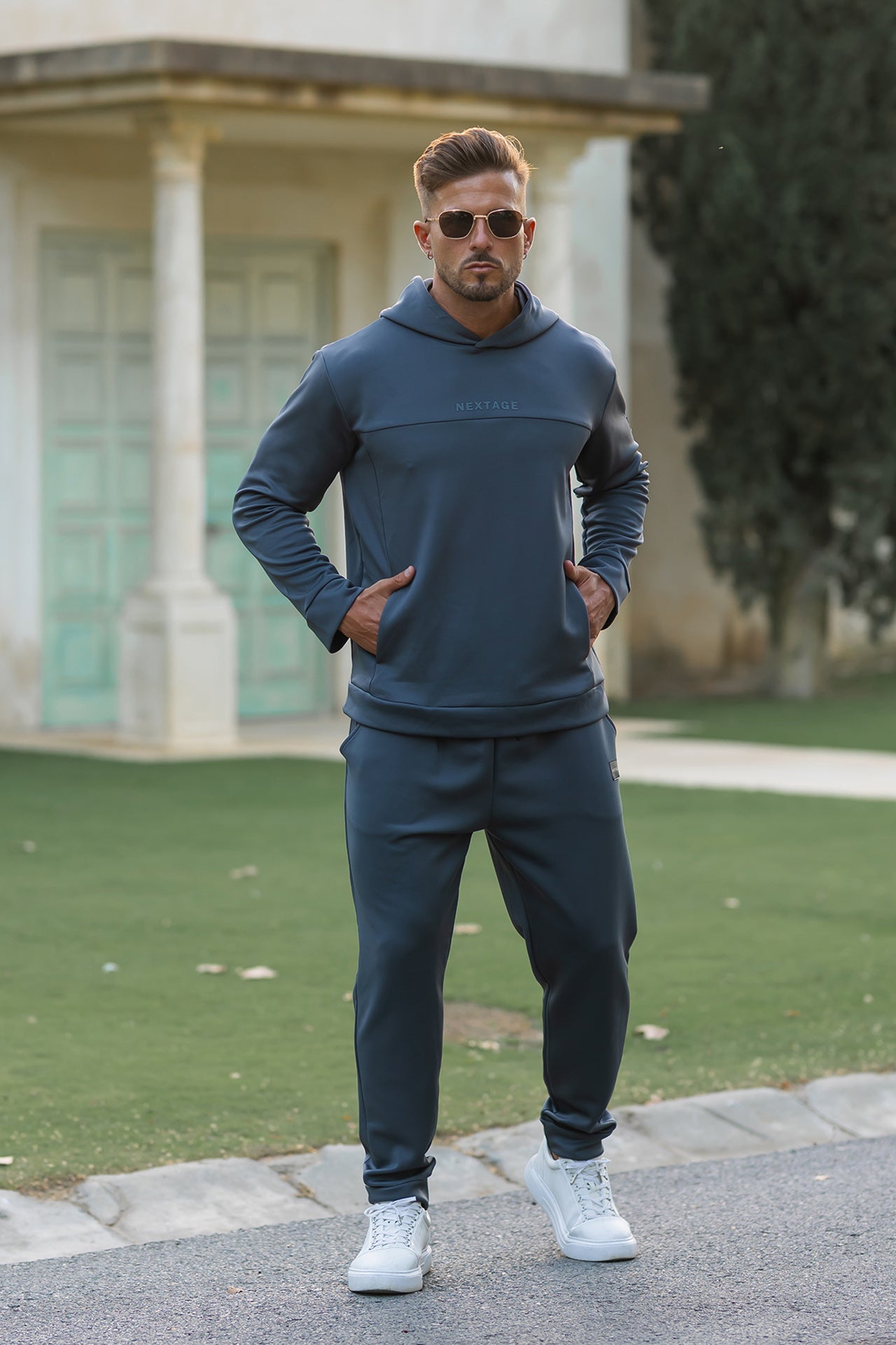 Nextage Steel Grey Premium Scuba Hoodie Tracksuit