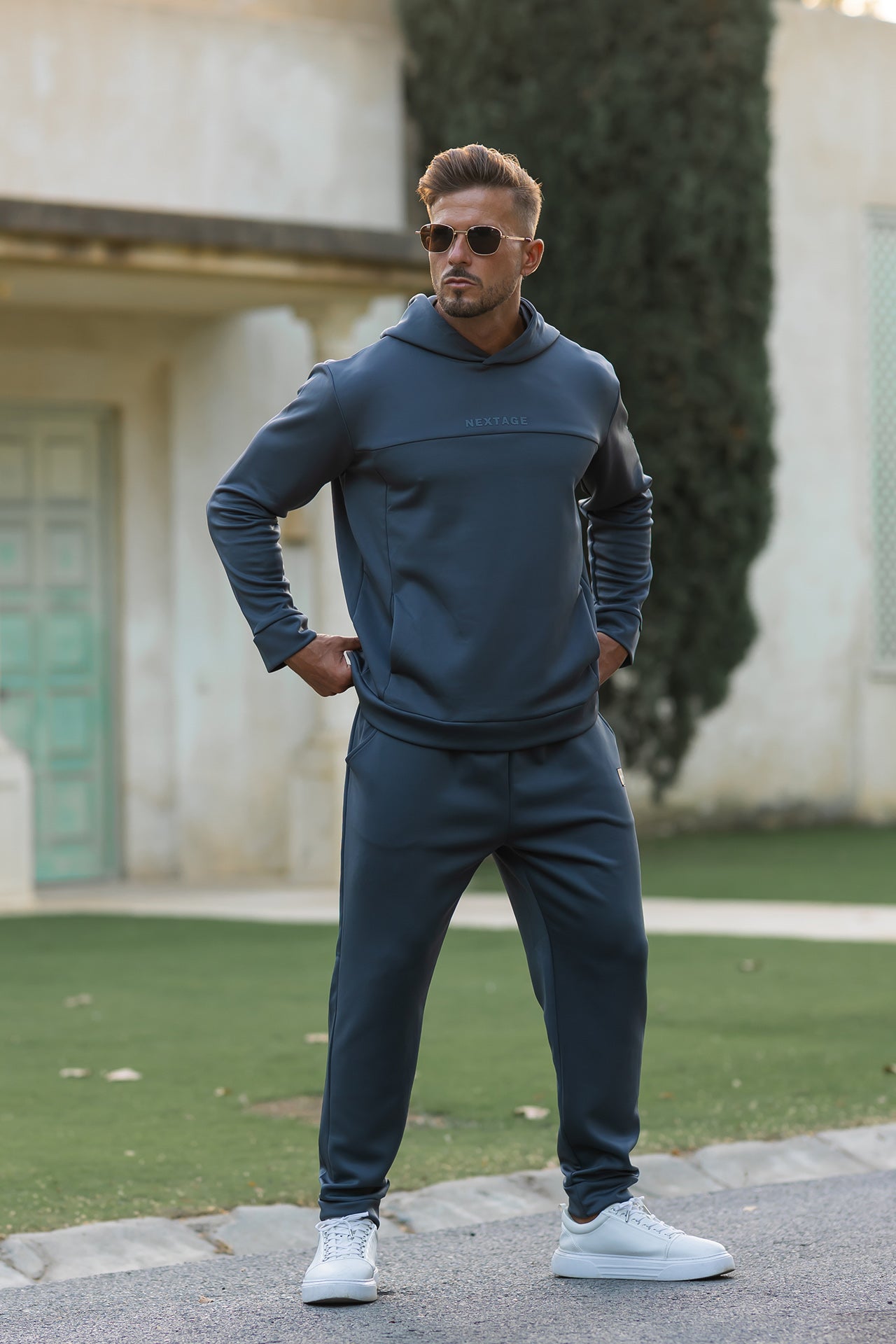 Nextage Steel Grey Premium Scuba Hoodie Tracksuit
