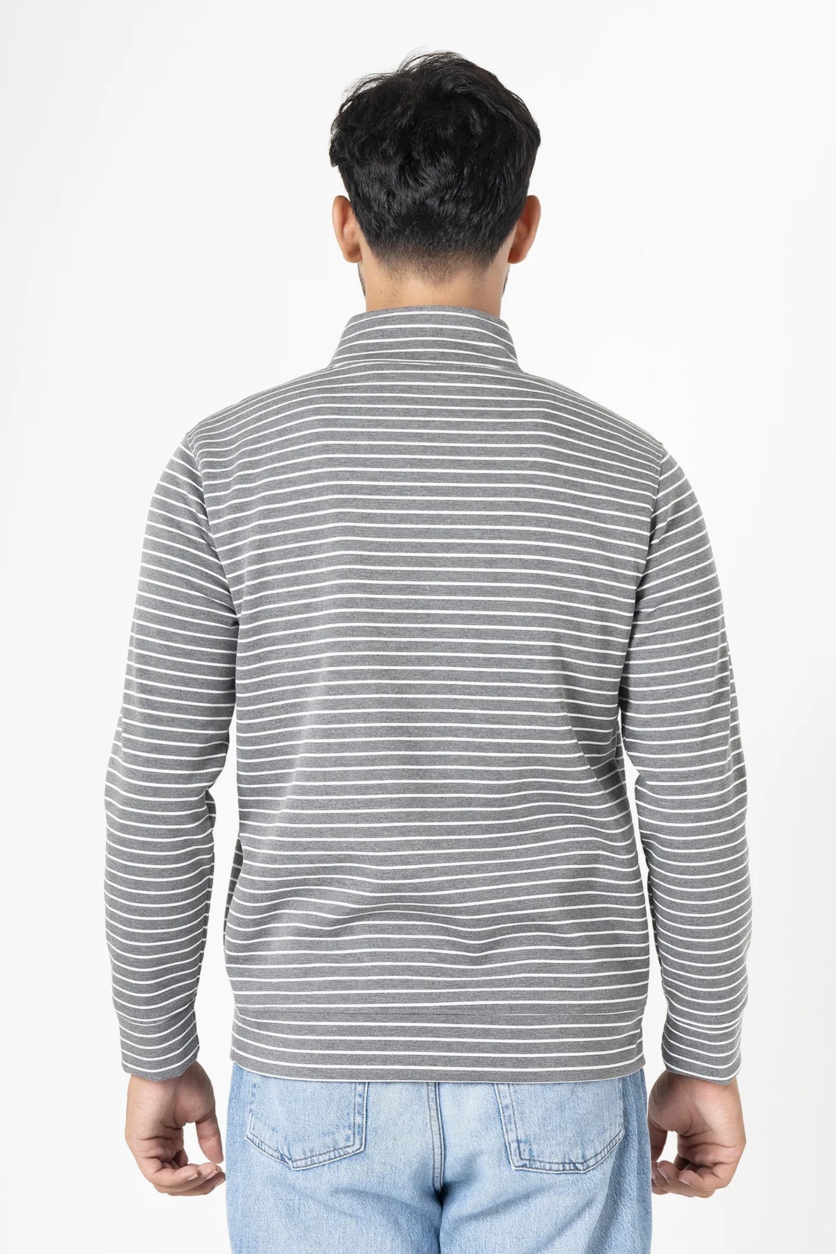 Nextage Black Striped Scuba Sweatshirt