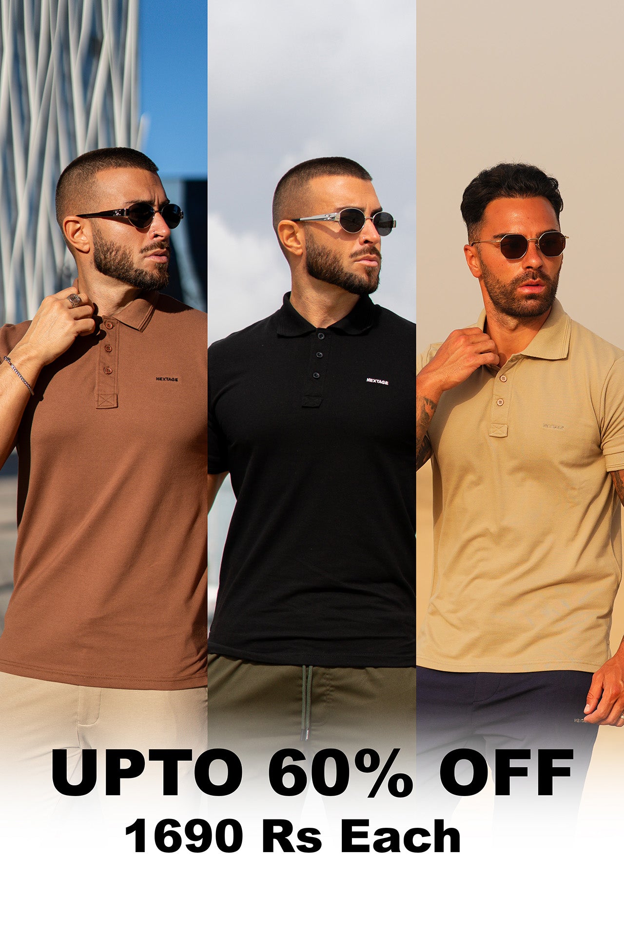 Nextage 3-in-1 Premium Cotton Pique Polo Shirt Pack